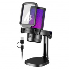 Microfone Gamer Maono DGM20, RGB, USB, Preto